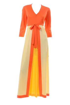 1970's Vanity Fair Orange & Yellow House Dress Size Medium