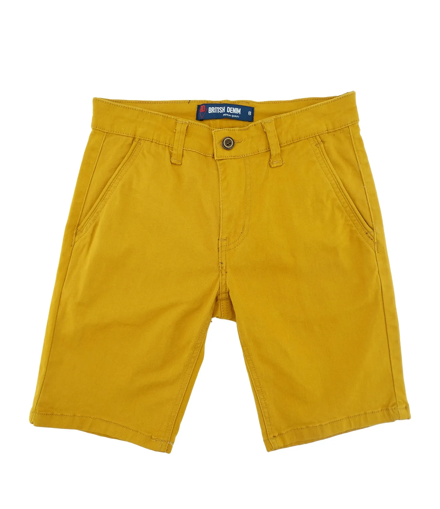 AB13242, Boy's British Denim, Bermuda Solid Stretch Shorts