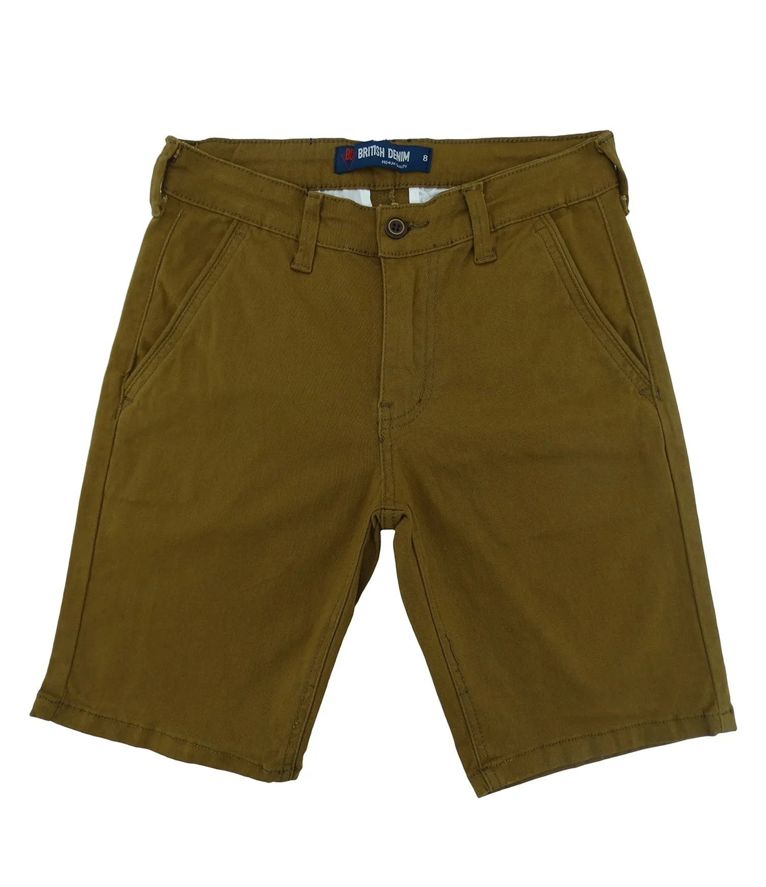 AB13242, Boy's British Denim, Bermuda Solid Stretch Shorts
