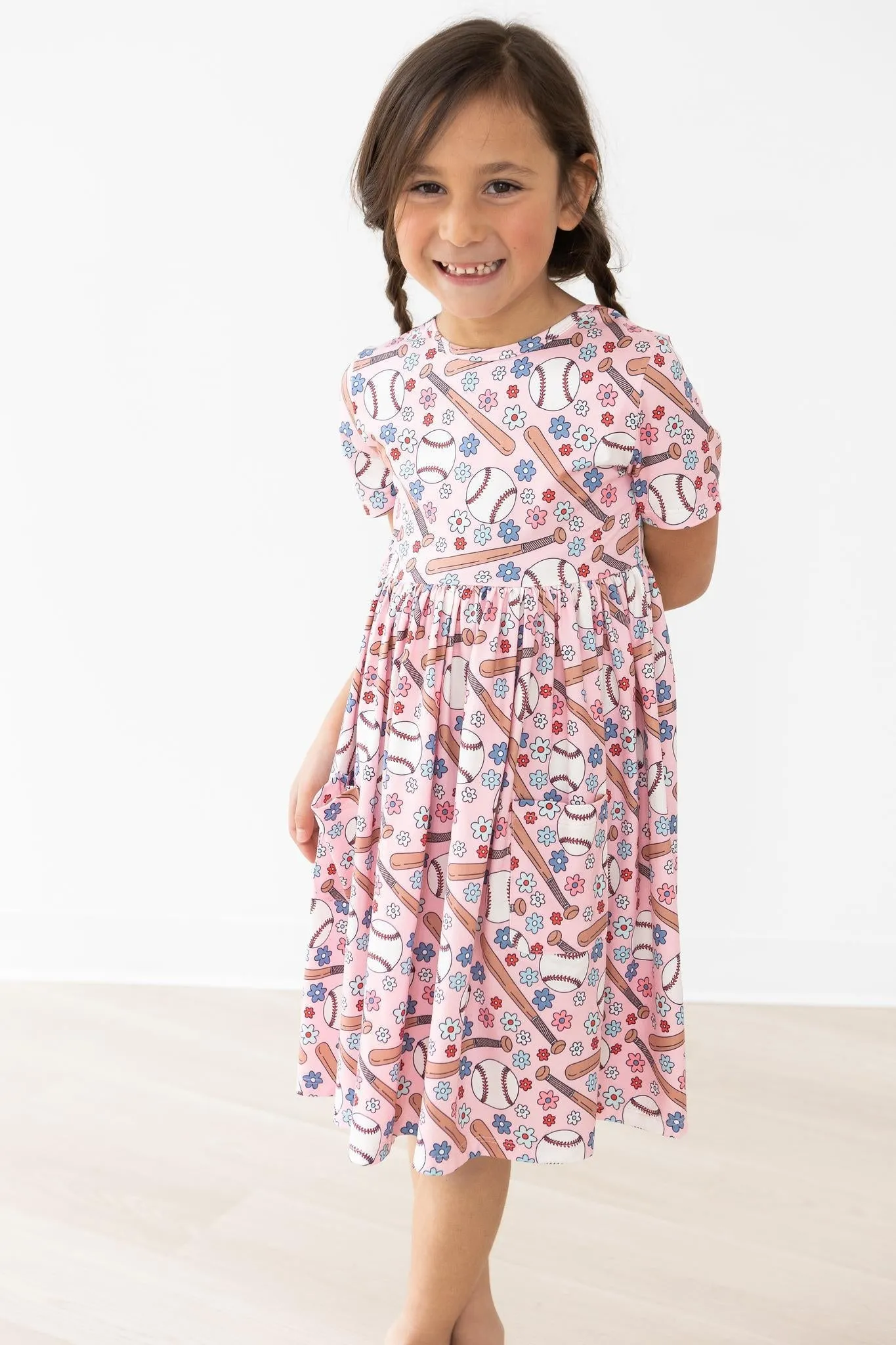 Batter Up S/S Pocket Twirl Dress