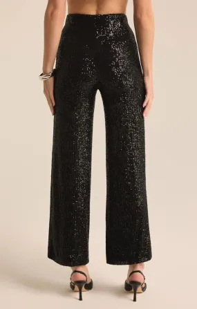 Black Pants Skylar Sequin Cropped Pant