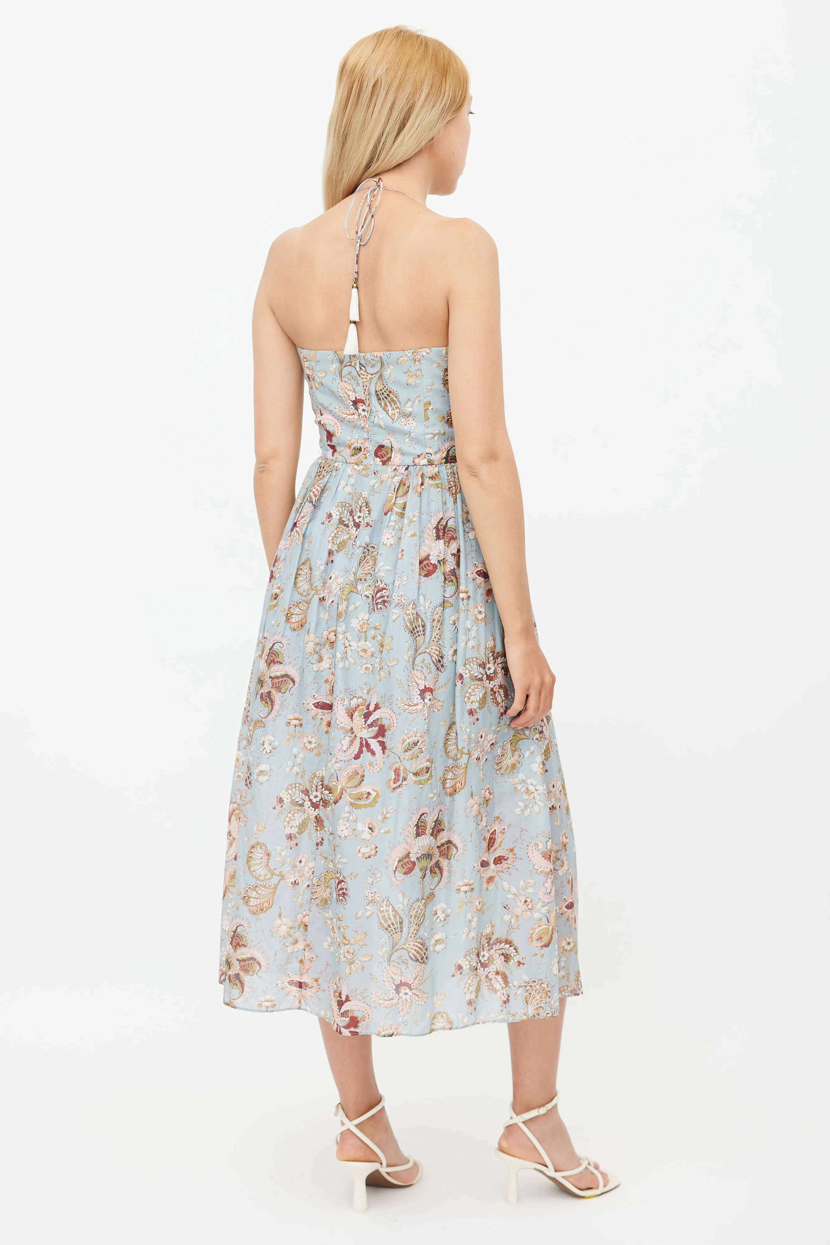 Blue & Multi Floral Midi Dress
