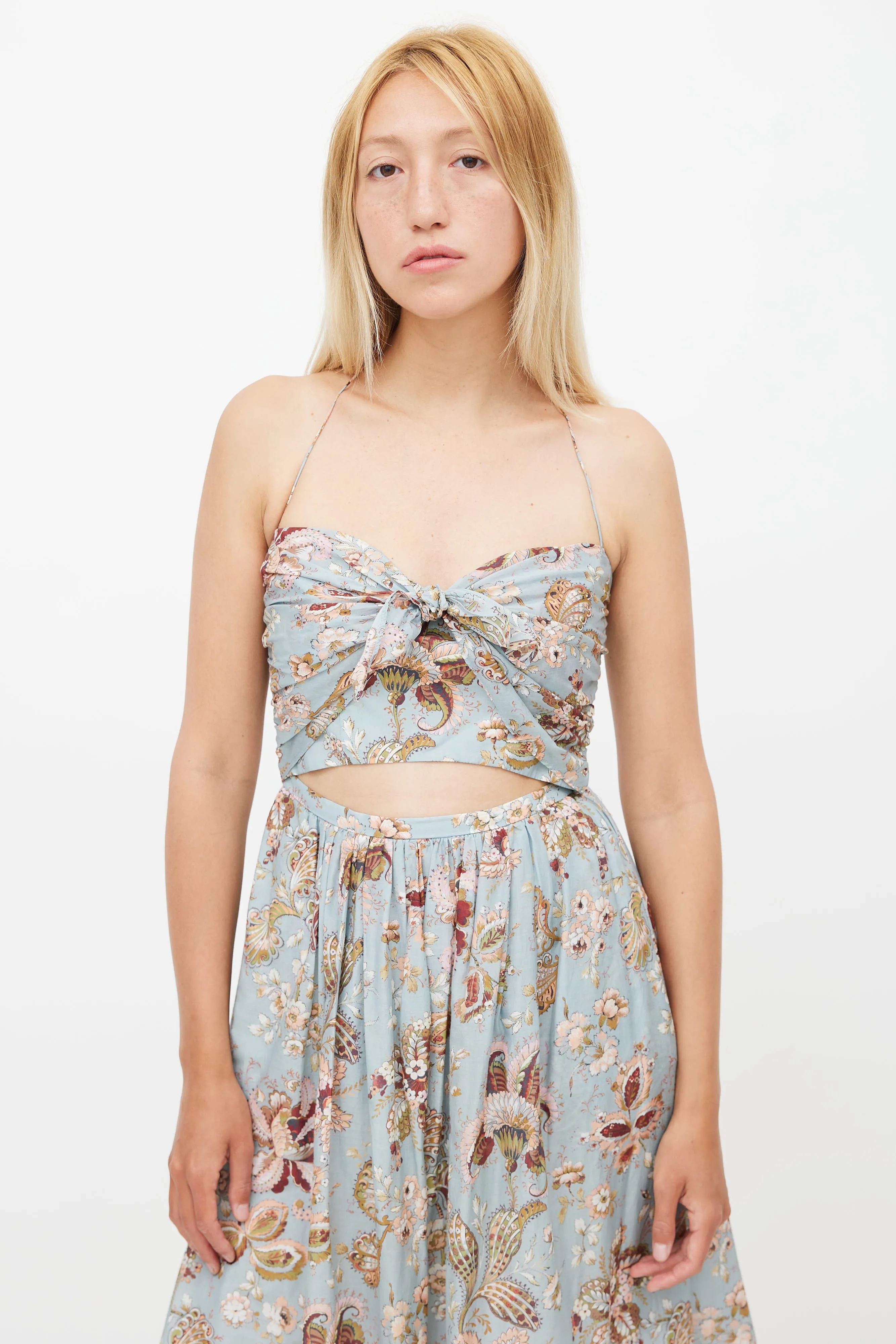 Blue & Multi Floral Midi Dress