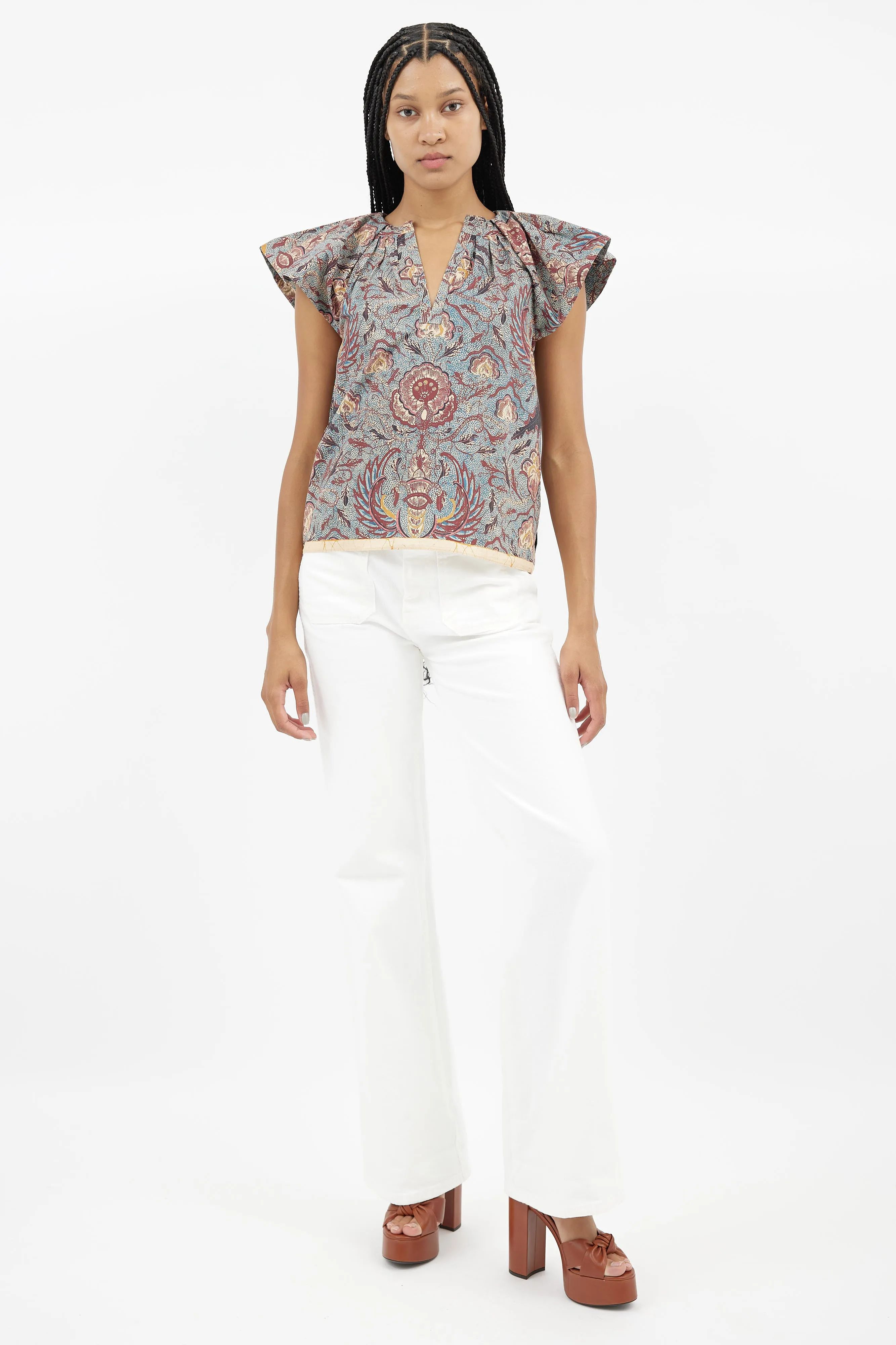 Blue & Multi Print Blouse