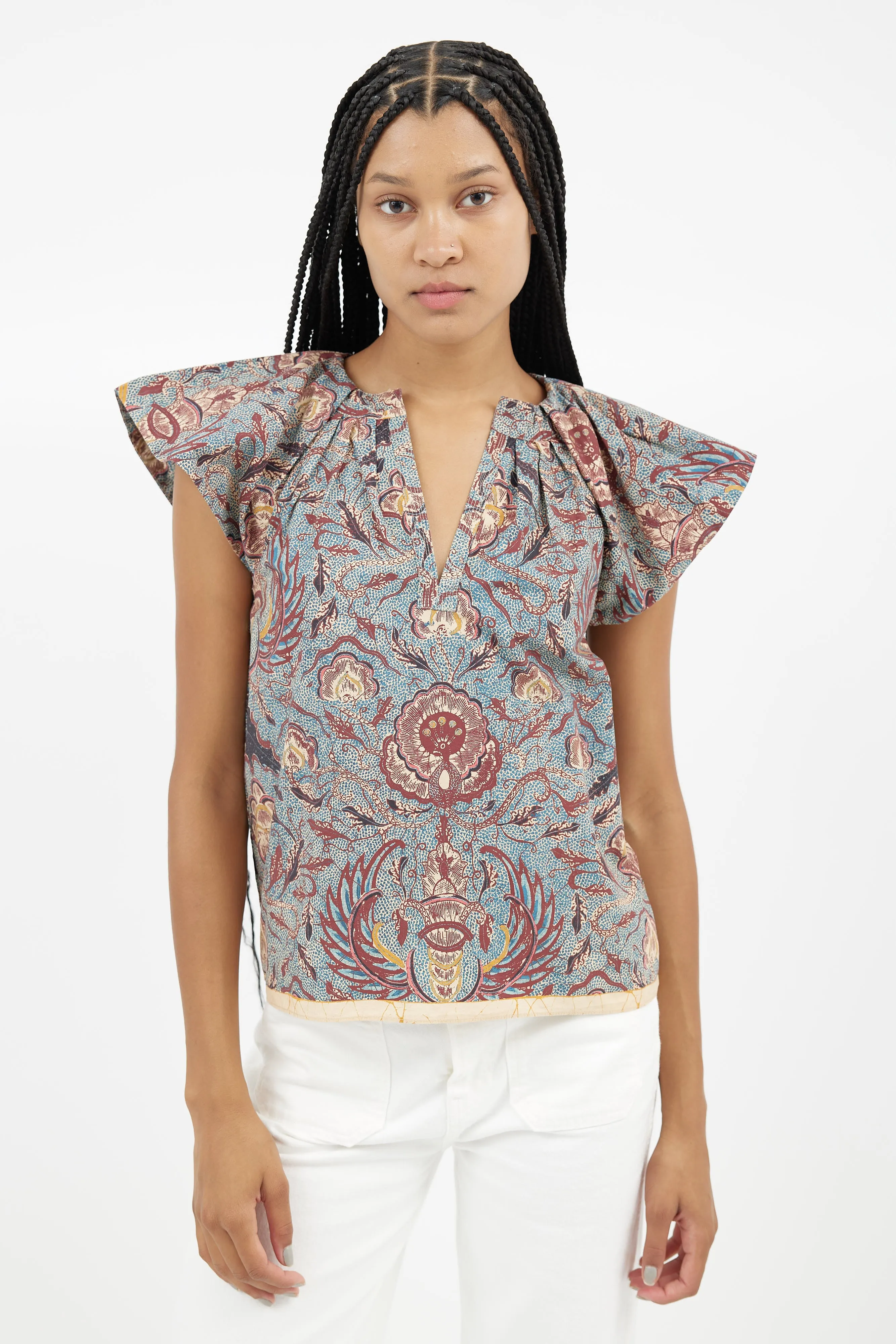 Blue & Multi Print Blouse
