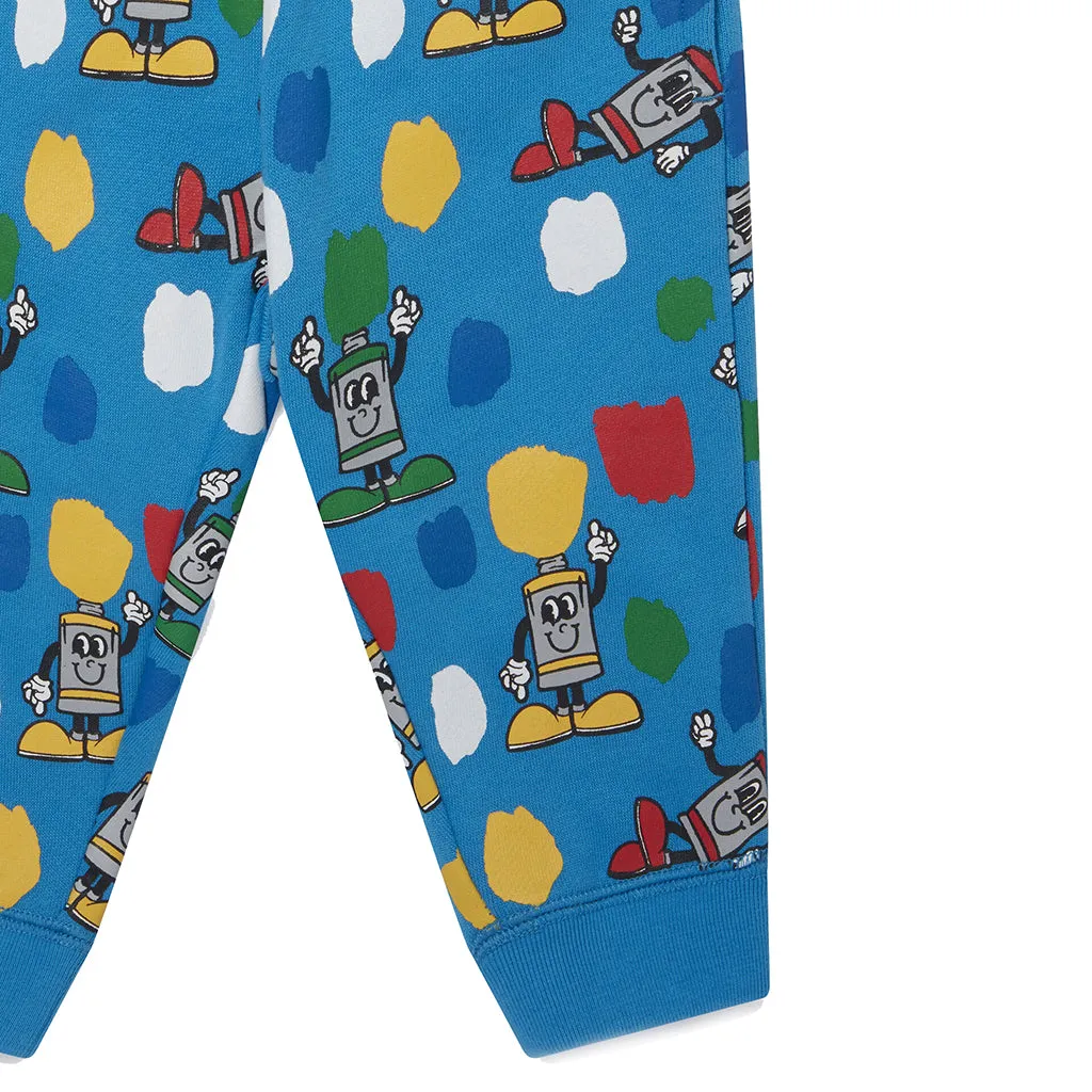 Blue Spray Can Joggers