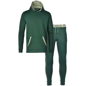 Boys Green Space-Dye Trim Cotton Tracksuit