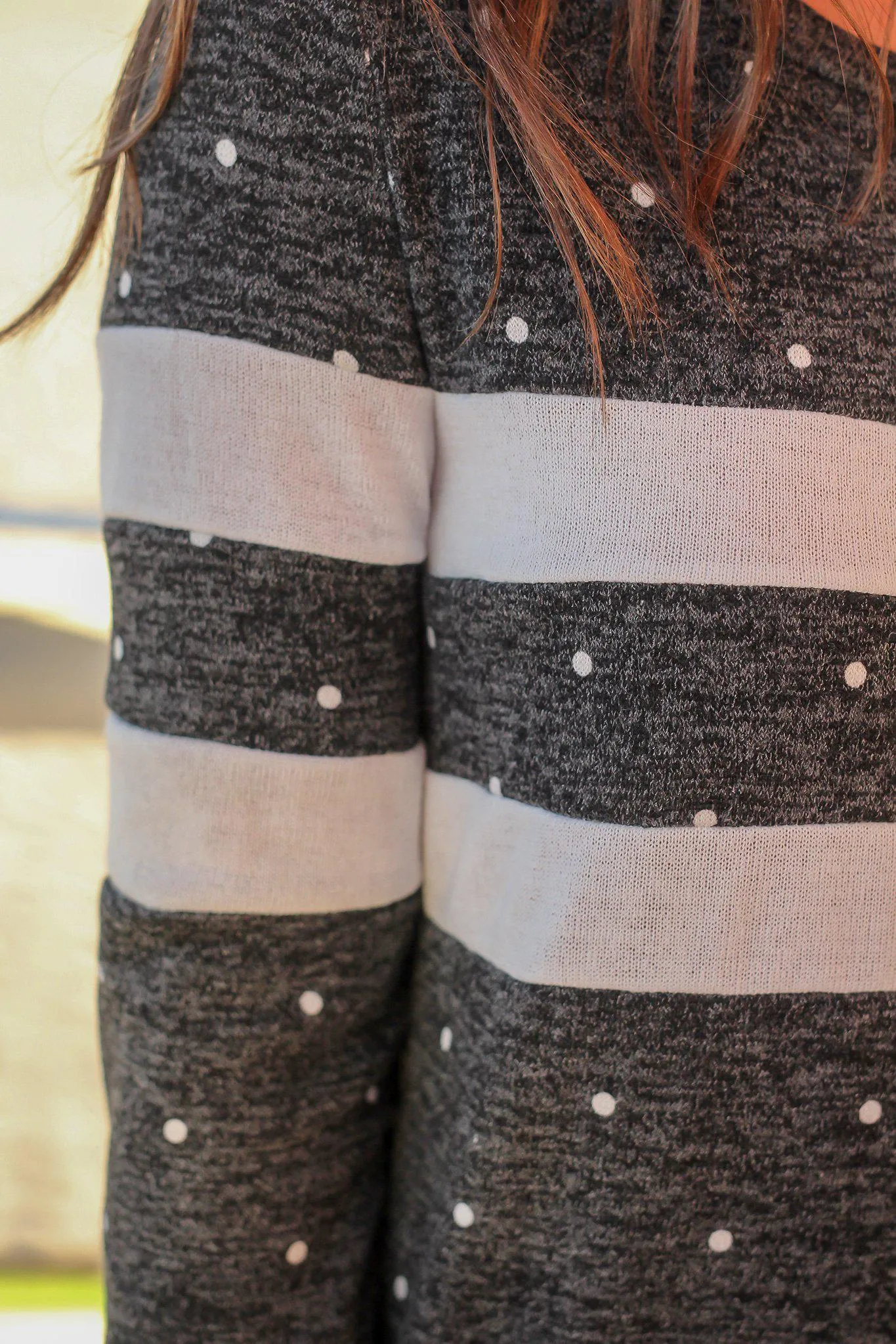 Charcoal Polka Dot Top