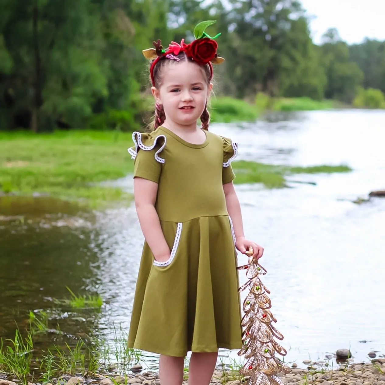 DRIED HERB TWIRLY GIRL DRESS