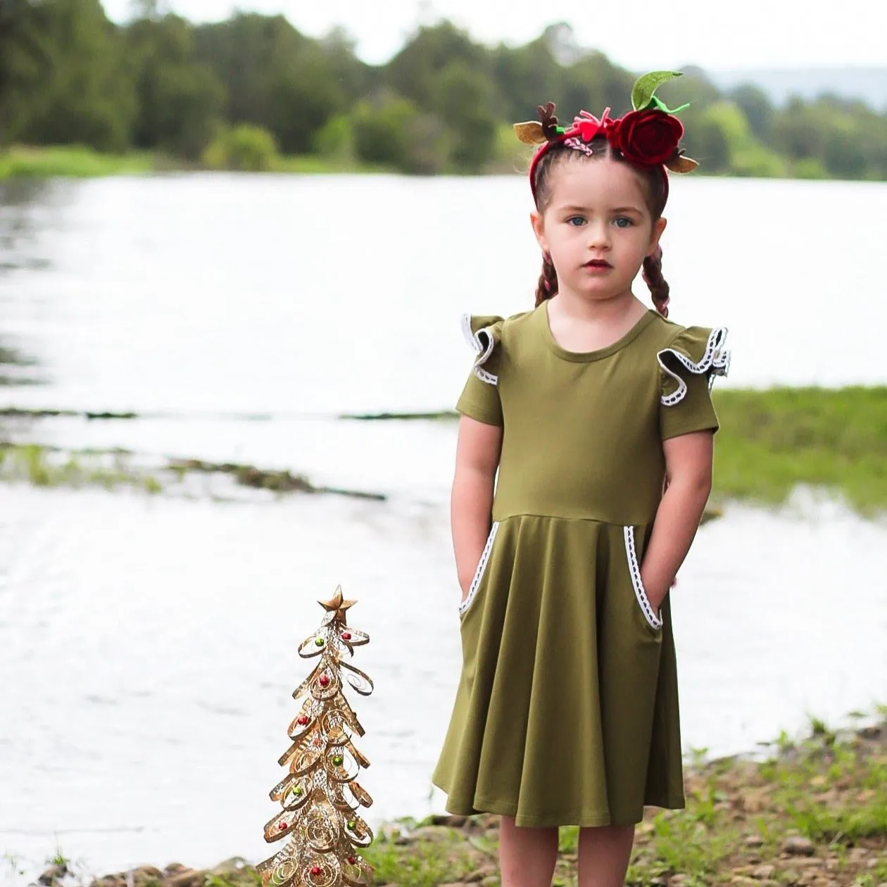 DRIED HERB TWIRLY GIRL DRESS