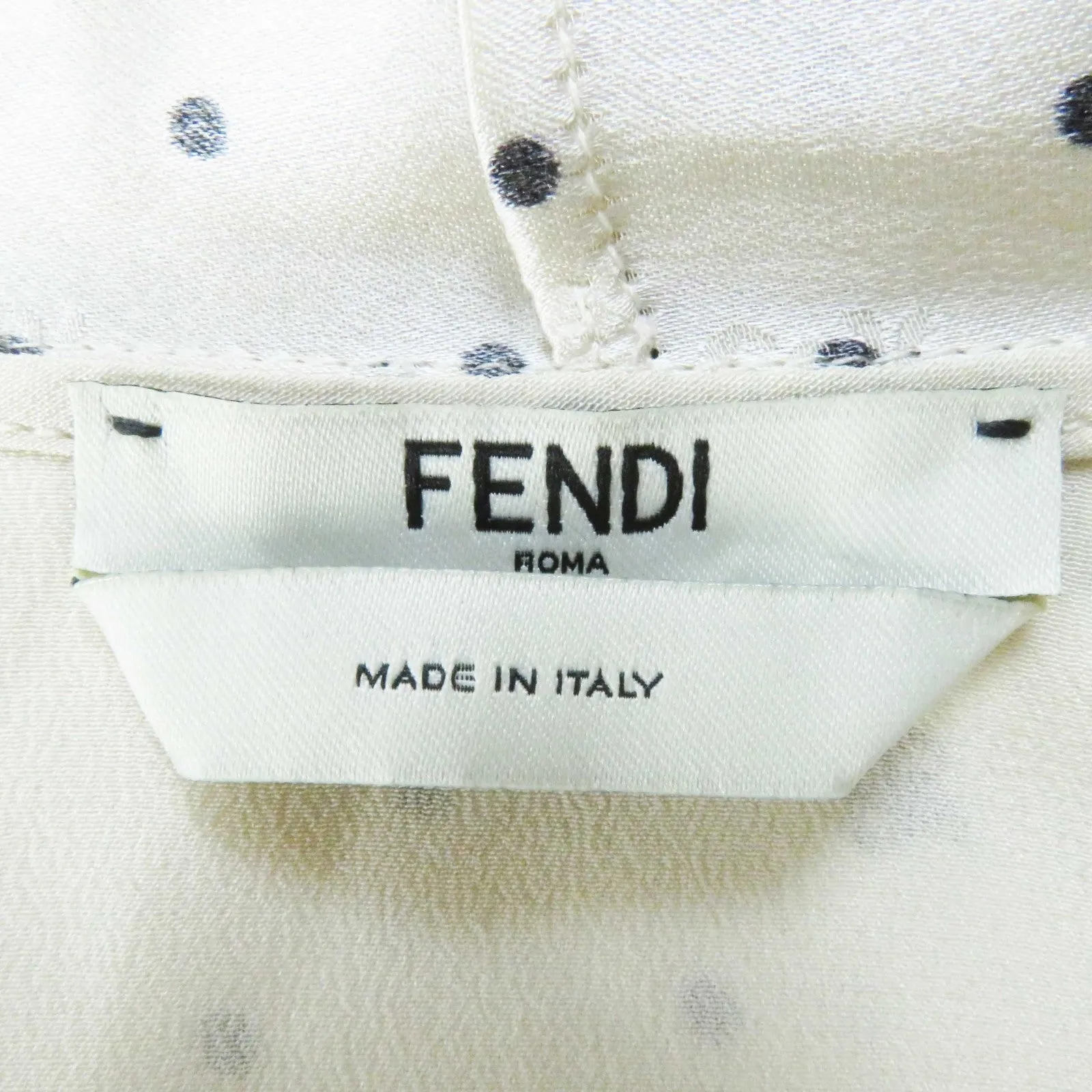 Fendi Silk Calligraphy Polka Dot FF Logo Dress