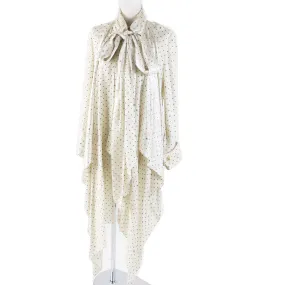 Fendi Silk Calligraphy Polka Dot FF Logo Dress