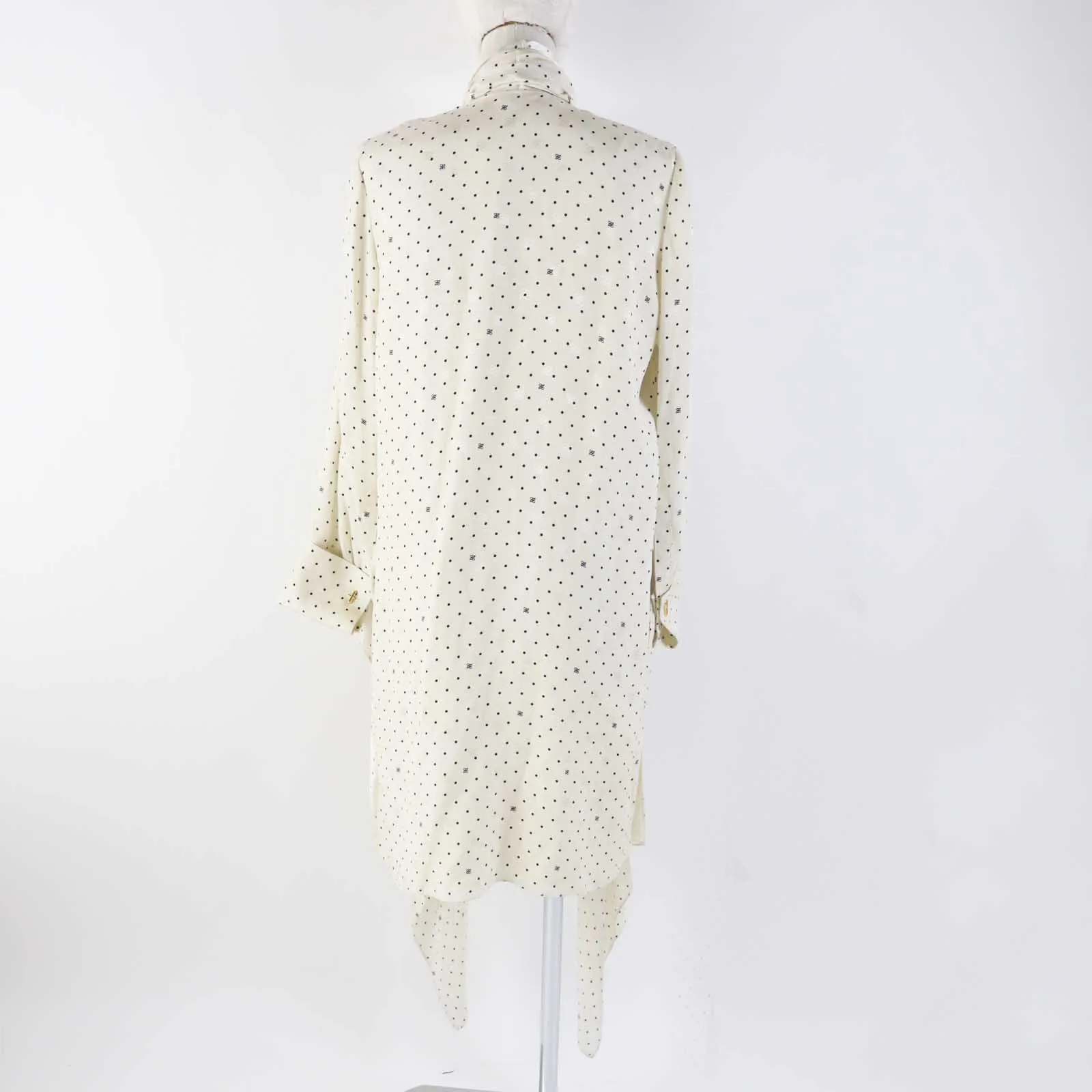 Fendi Silk Calligraphy Polka Dot FF Logo Dress