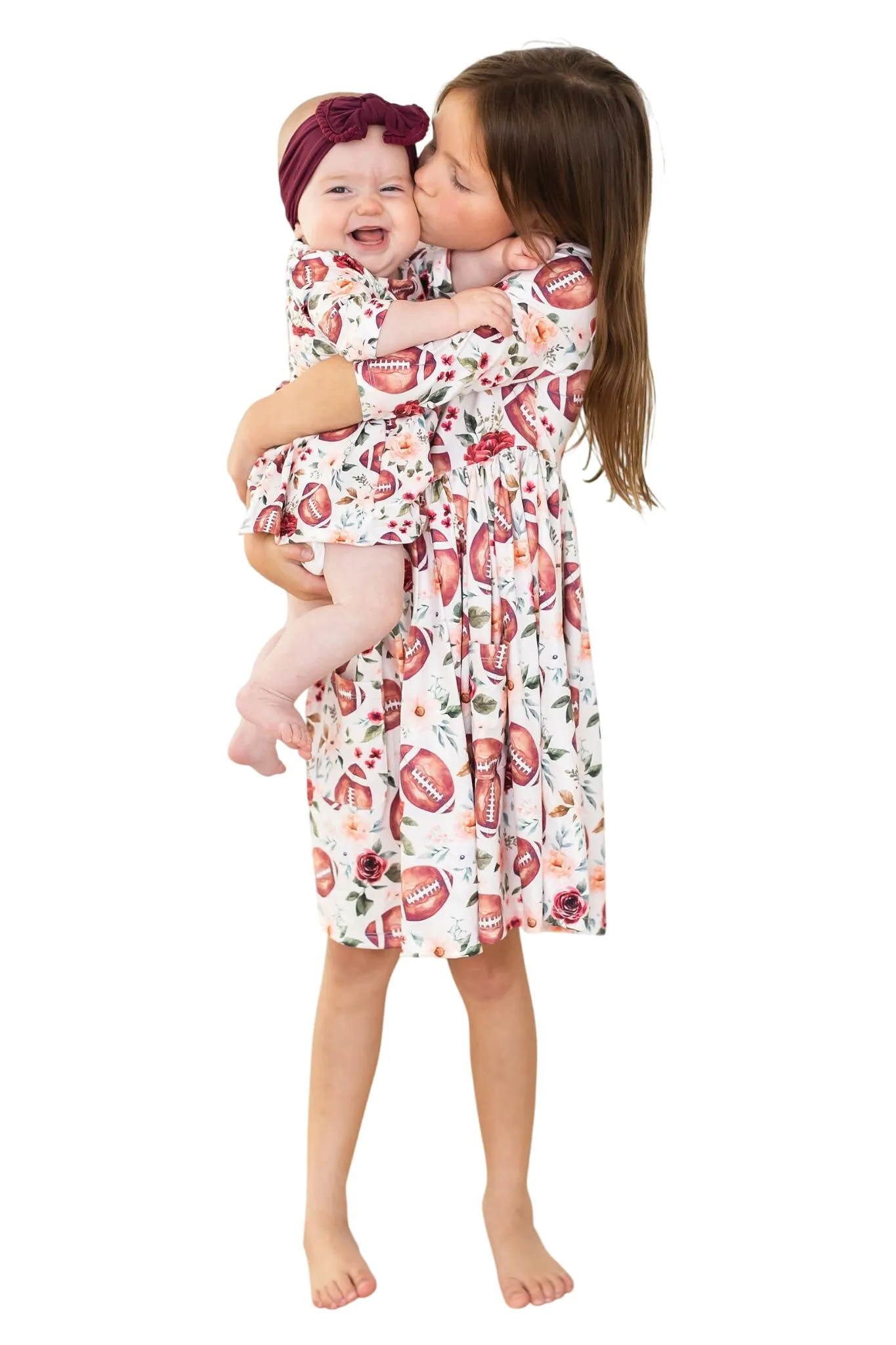 Footballs & Flowers Twirl Bodysuit