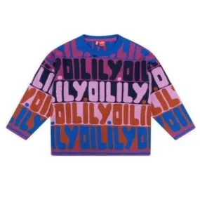 Girls Purple Rainbow Logo Sweater