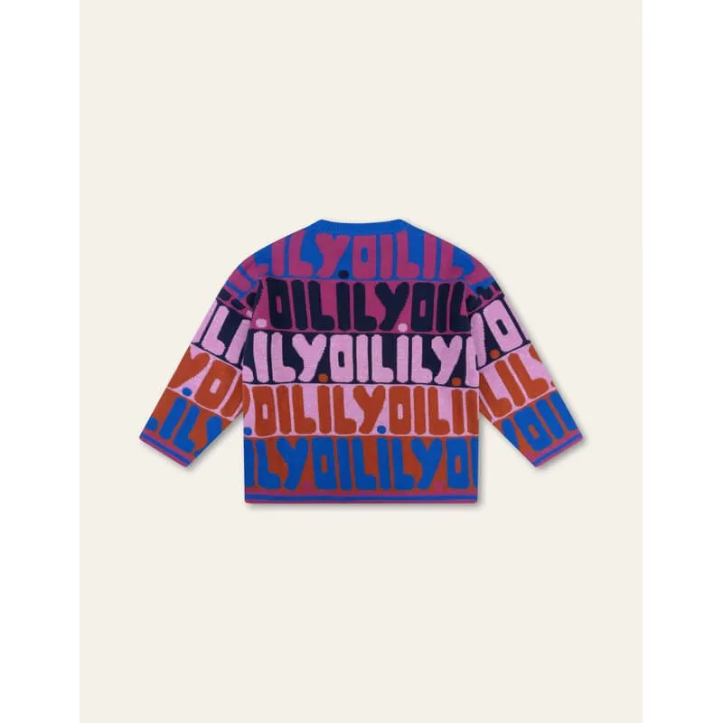 Girls Purple Rainbow Logo Sweater