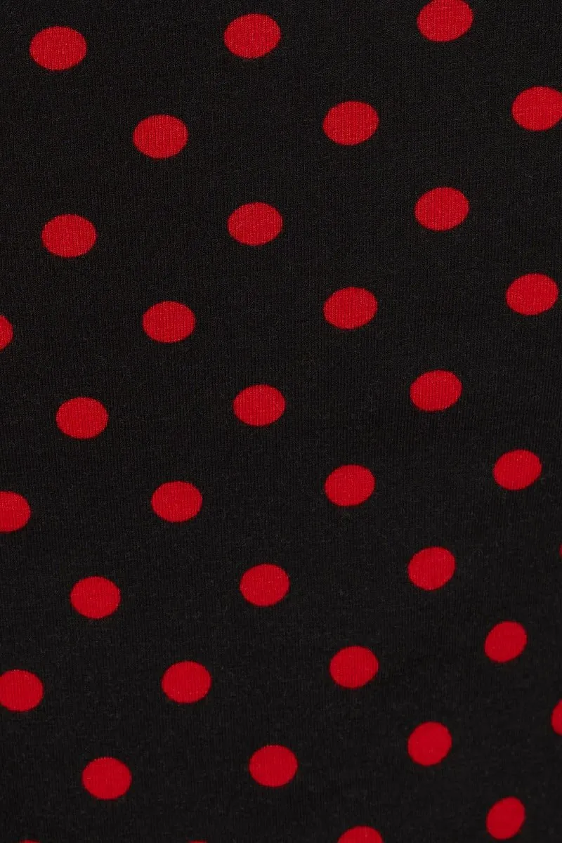Gloria Black-Red Polka Dot Top