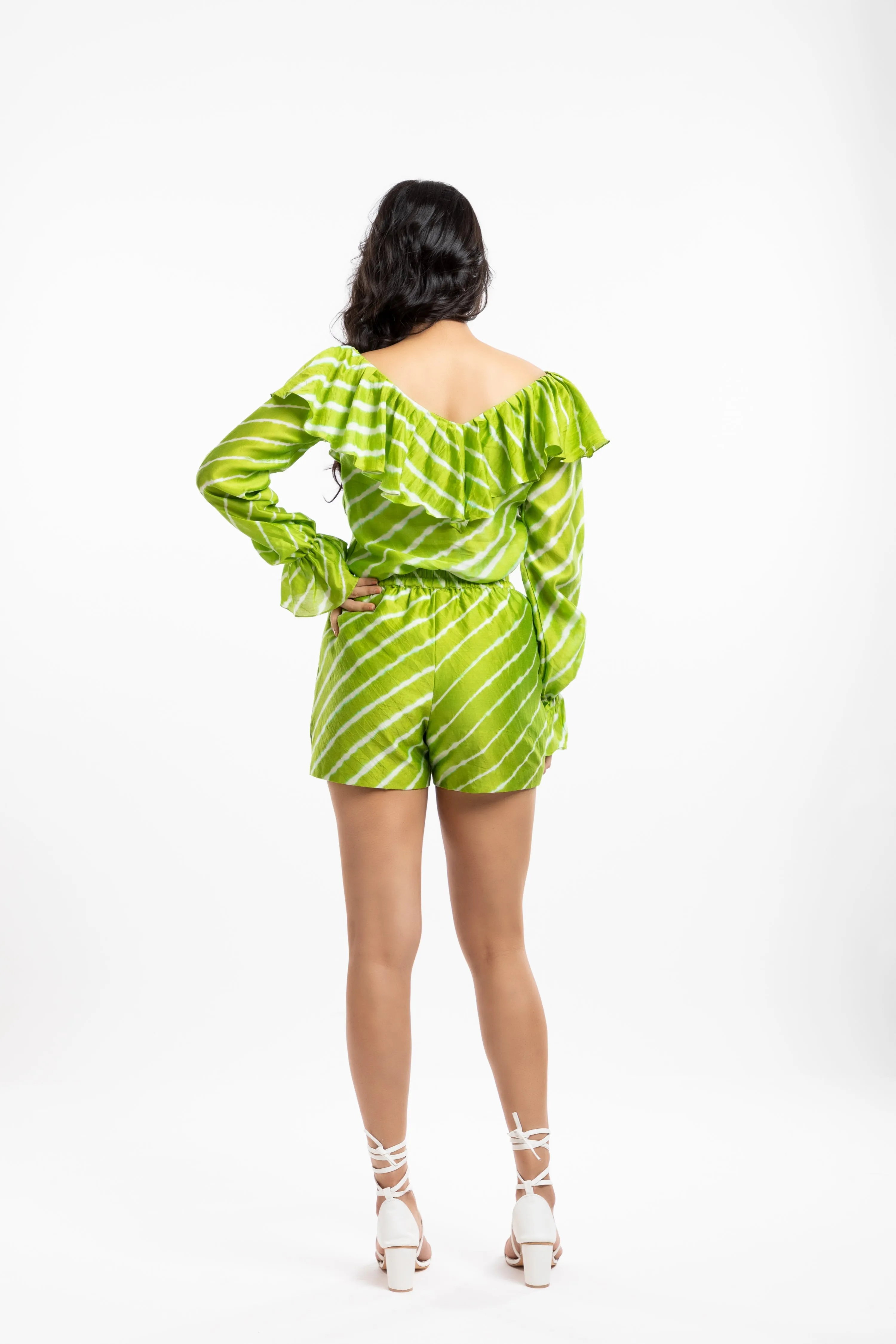 Green Ruffled Tops