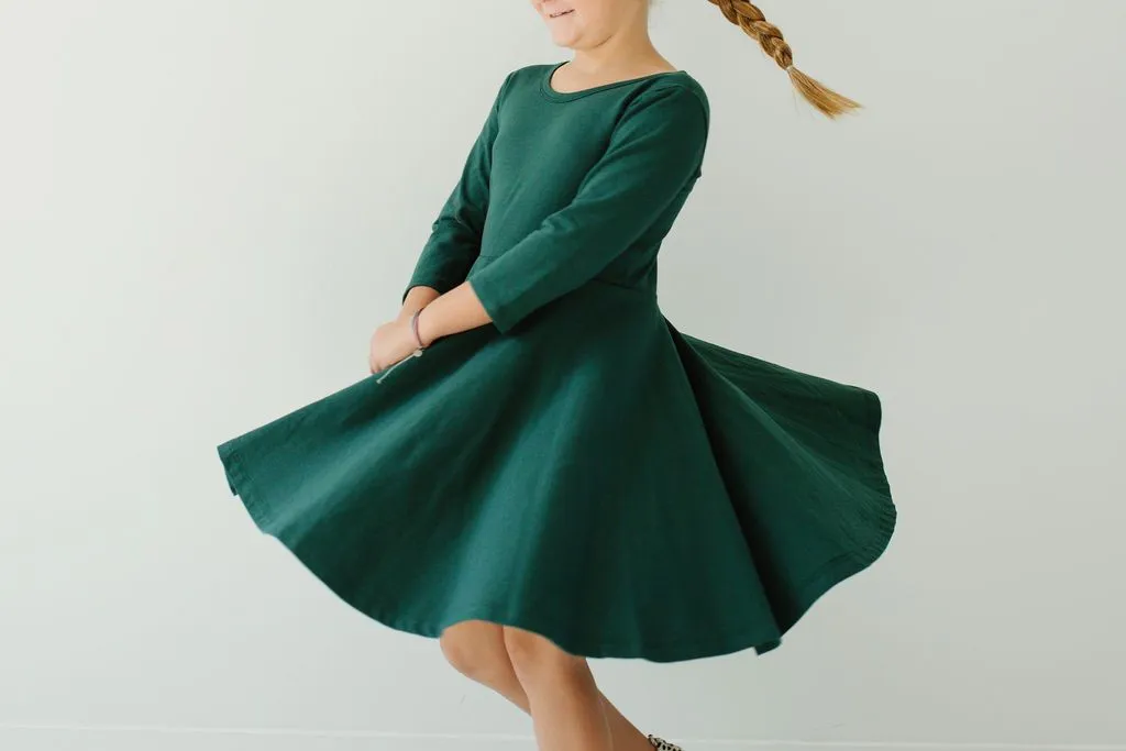 Gus   Steel Twirl Dress in Pine