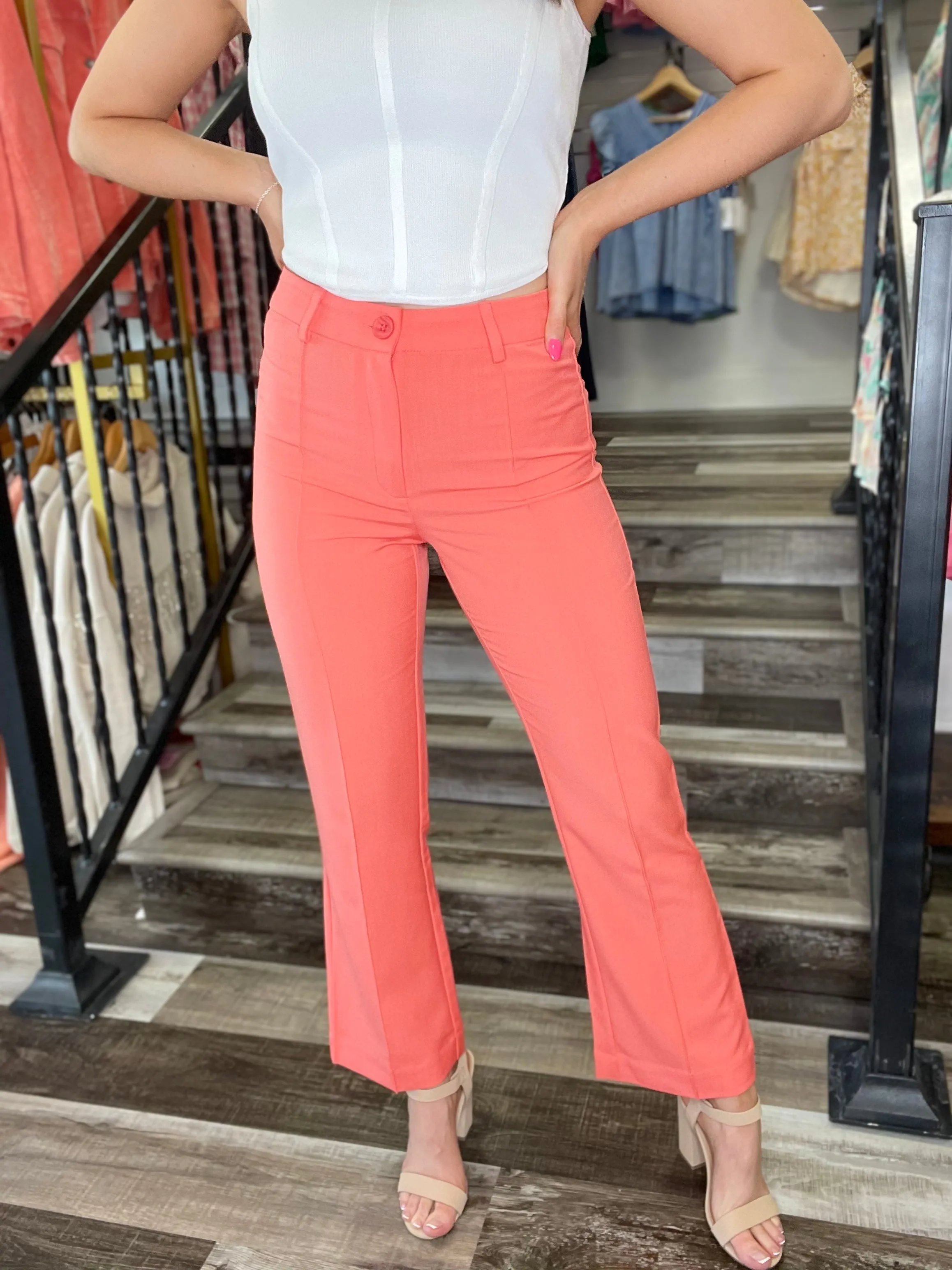 Happiness Is A Habit Tangerine Pants