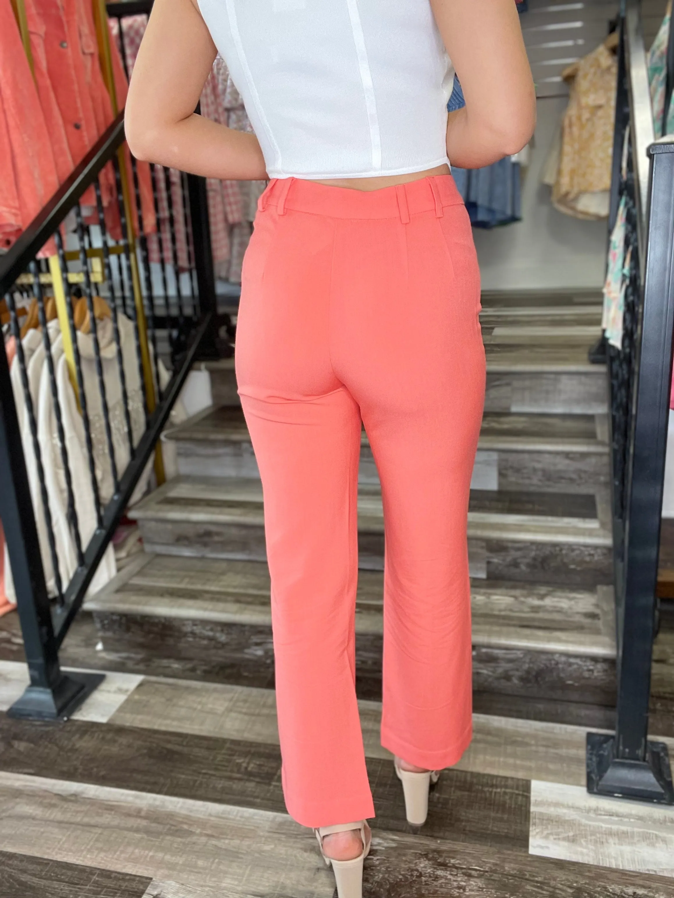 Happiness Is A Habit Tangerine Pants