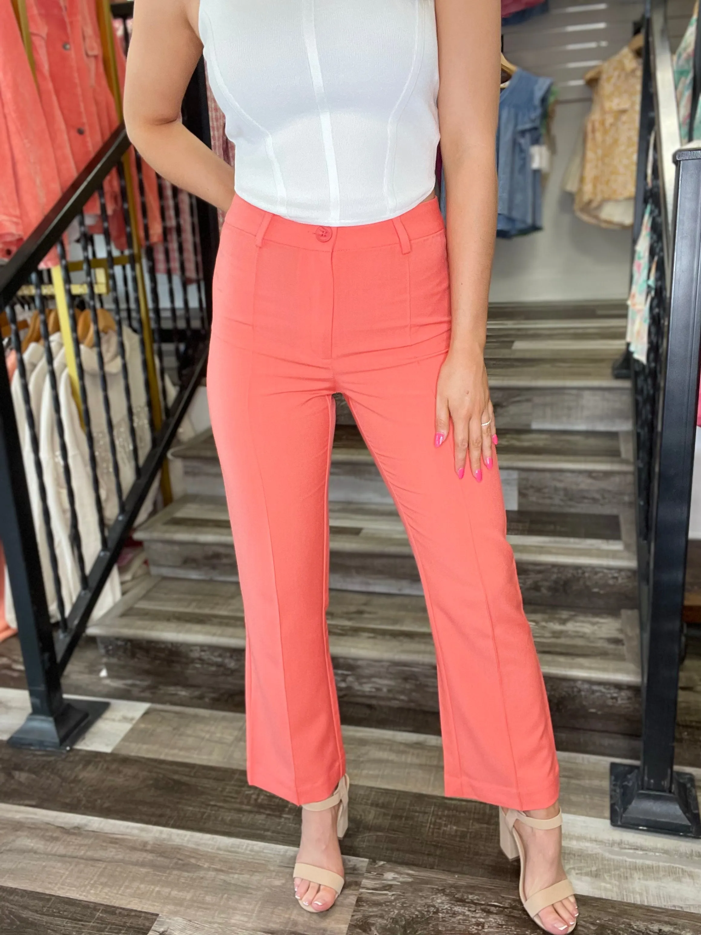 Happiness Is A Habit Tangerine Pants