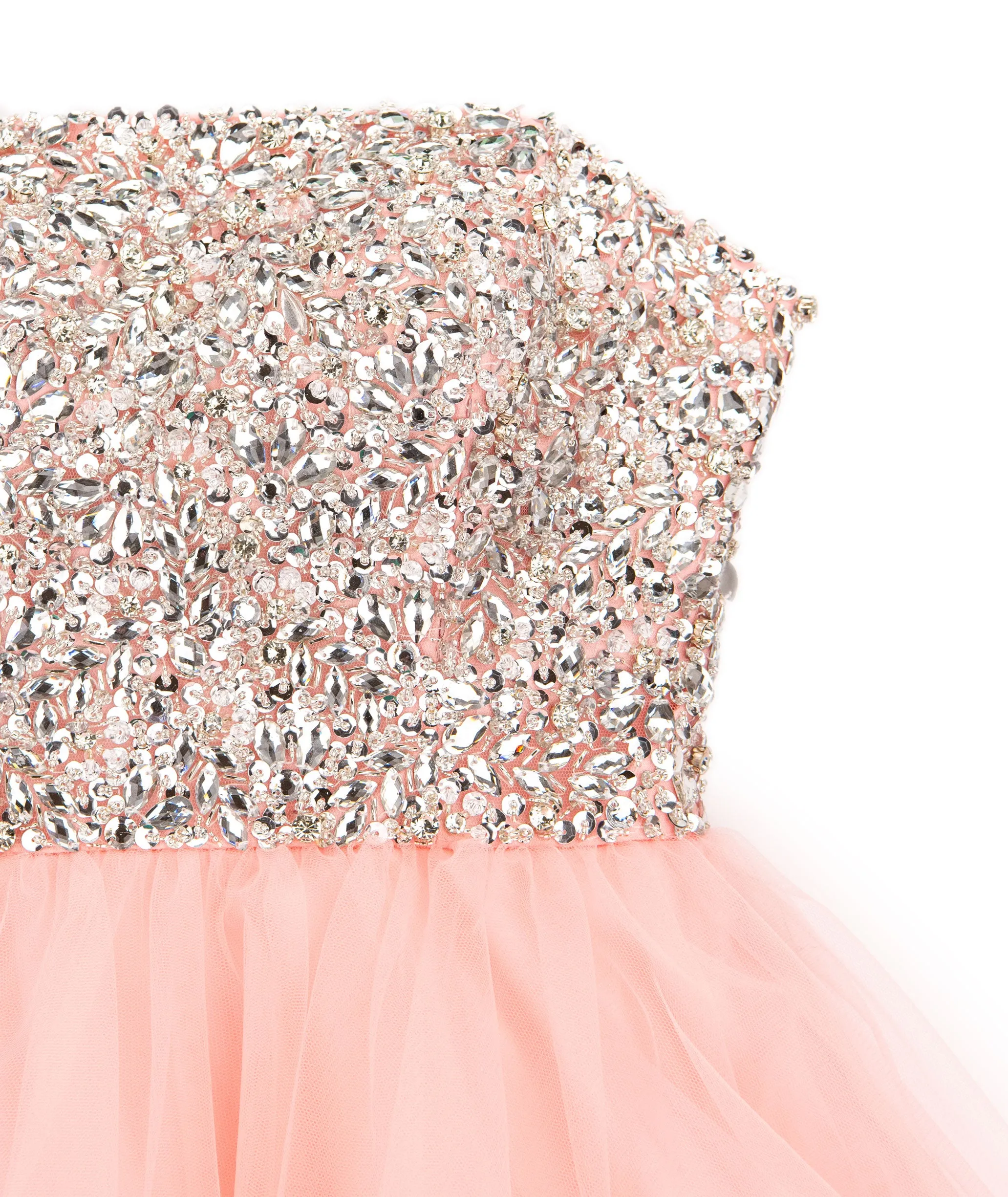 Jovani Juniors Blush Ulla Crystal Tulle Dress