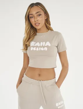Kaiia Design Bubble Logo Baby Tee Stone