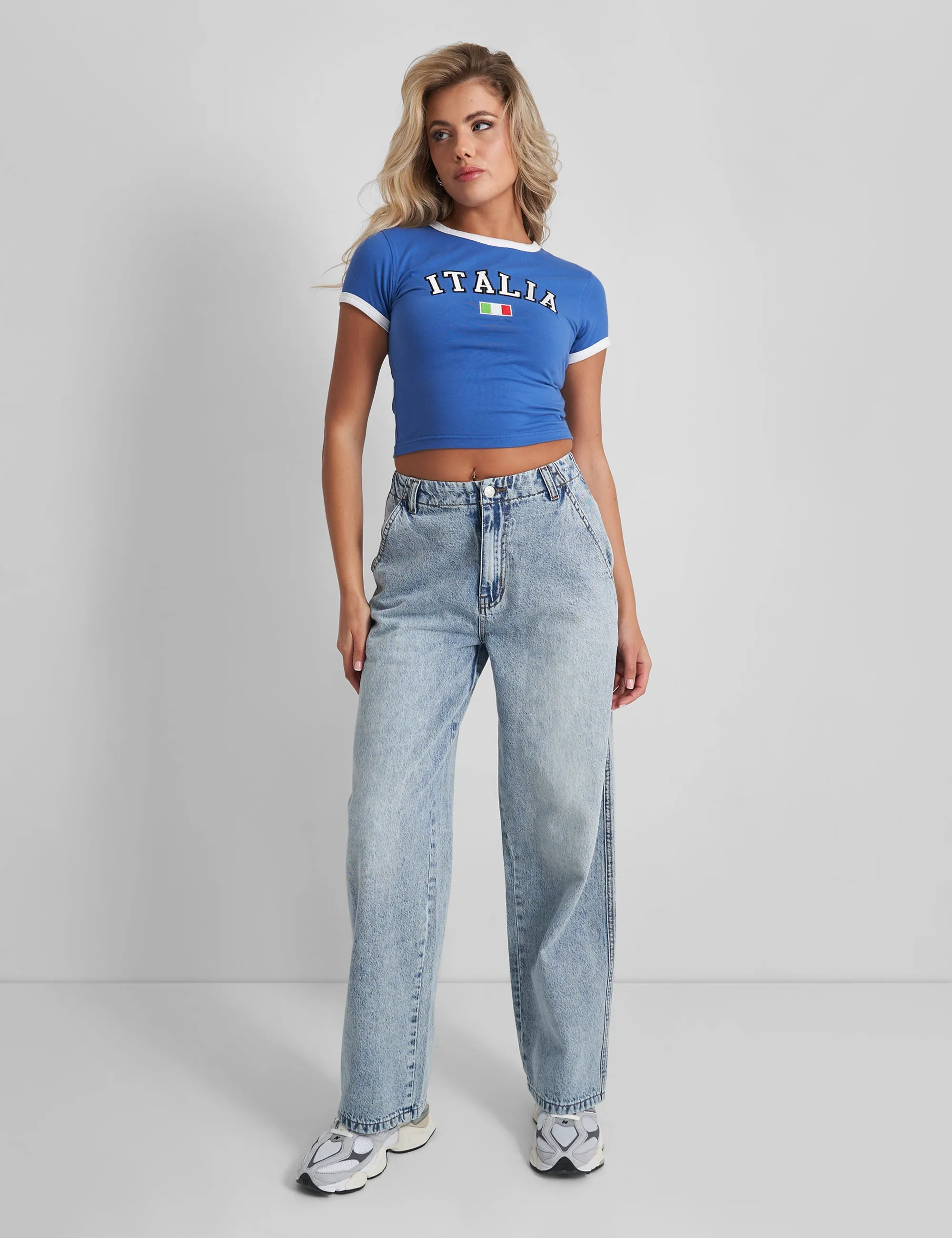 Kaiia Italia Baby Tee Blue