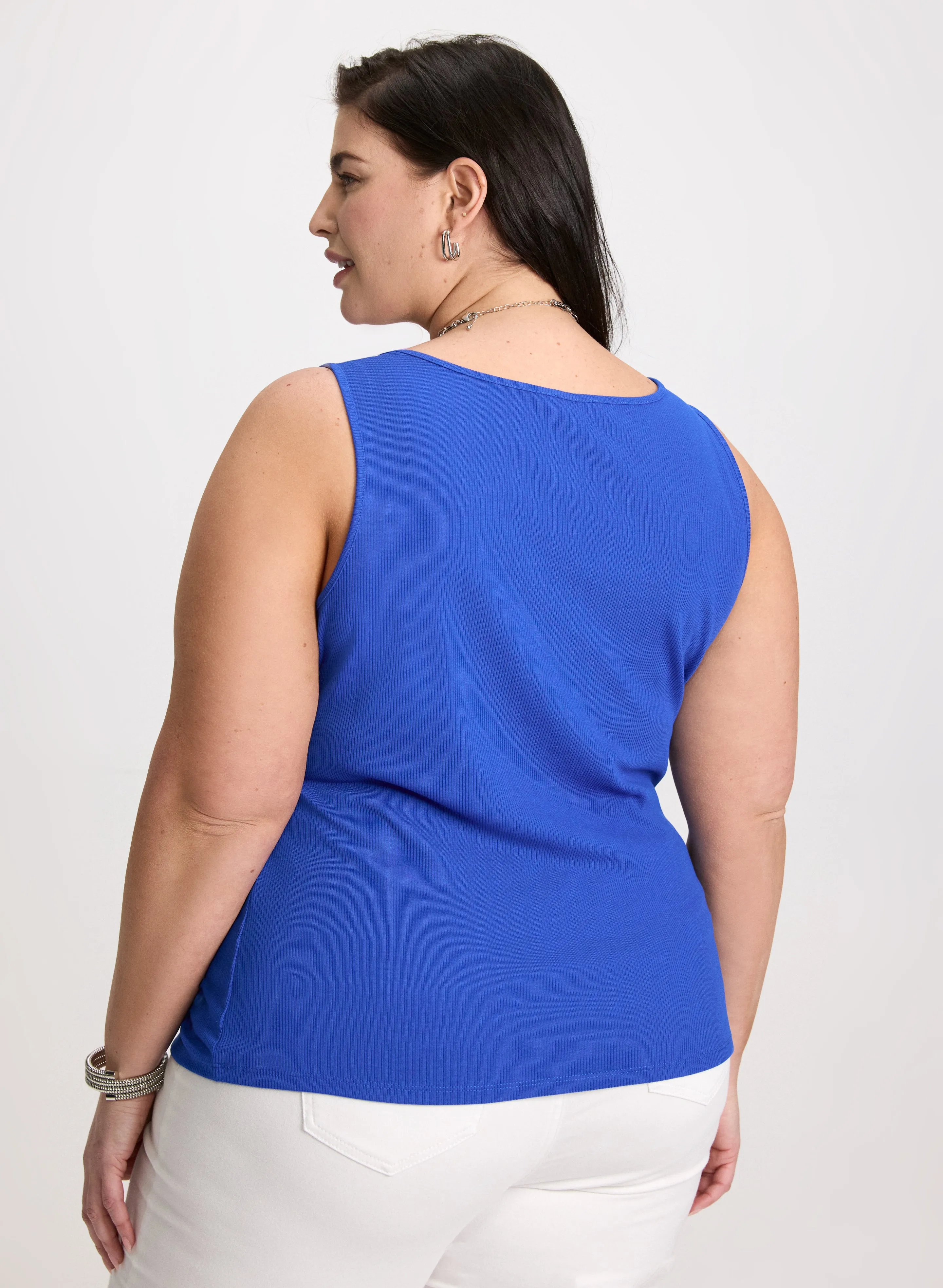 Lace-Up Ribbed Tank
