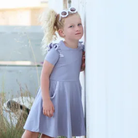LILAC GREY TWIRLY GIRL DRESS
