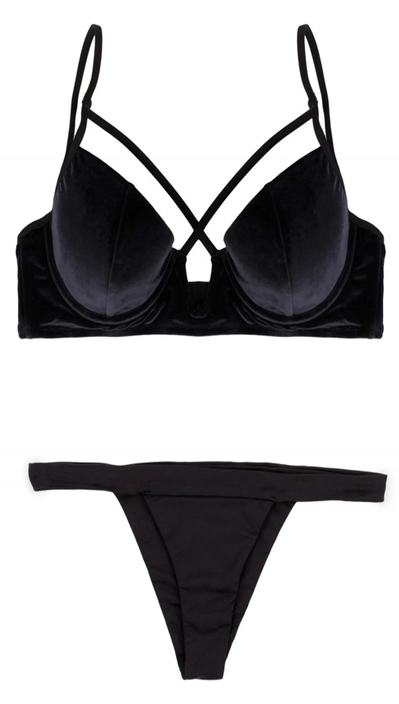 London Velvet Skimpy Bikini Bottoms Black