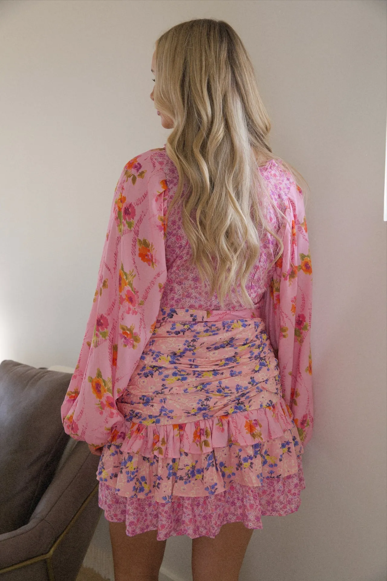 Margo Ruffle Floral Mini Dress