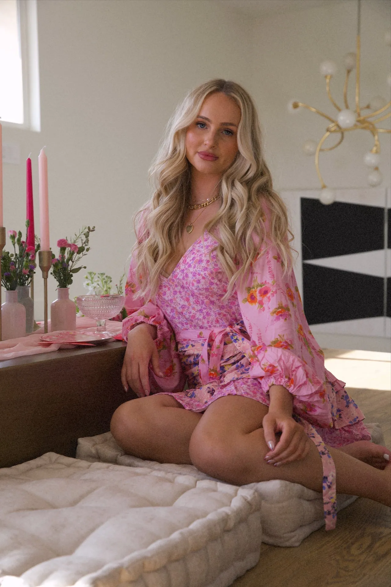 Margo Ruffle Floral Mini Dress