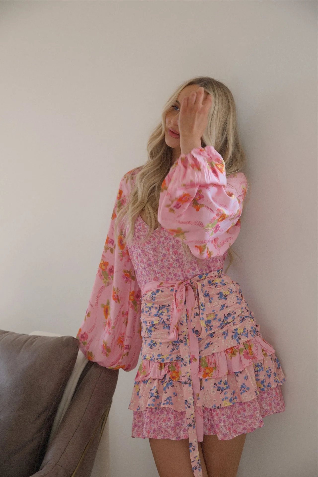 Margo Ruffle Floral Mini Dress