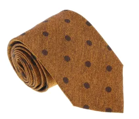 Missoni U5092 Brown/Gold Polka Dot Pure Silk Tie