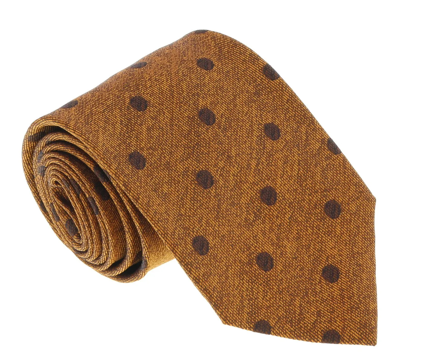 Missoni U5092 Brown/Gold Polka Dot Pure Silk Tie