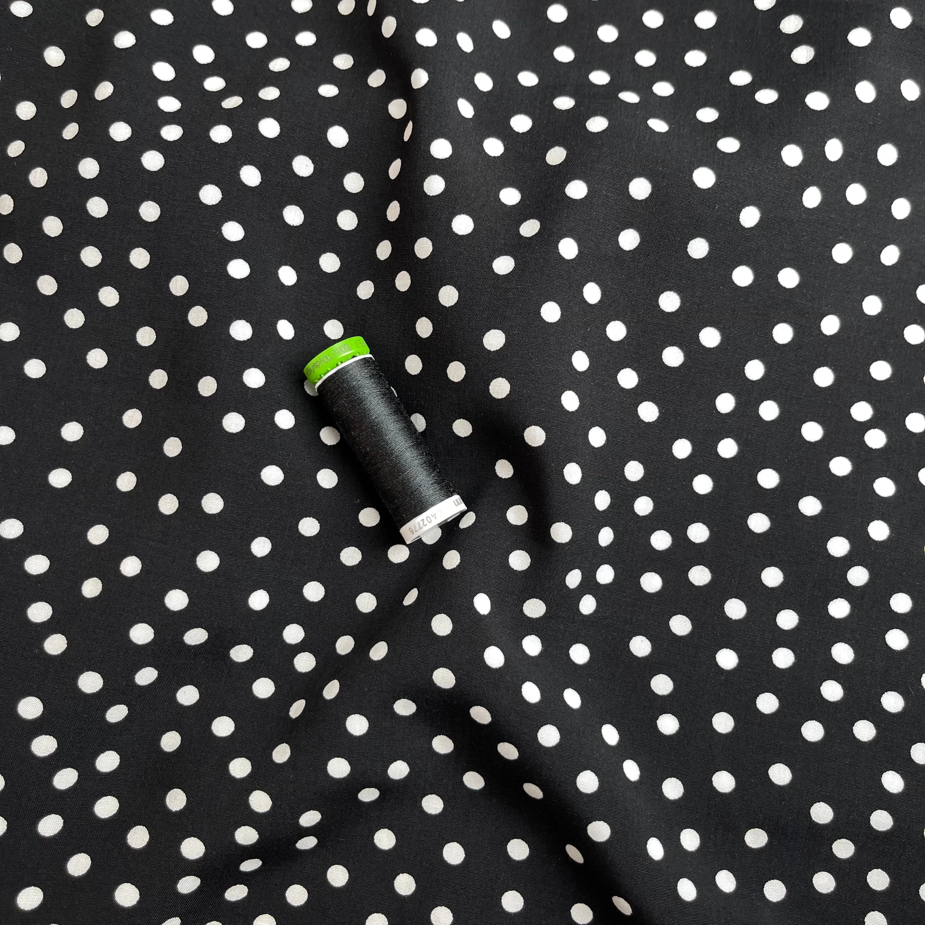 Polka Dot in Black Viscose Fabric