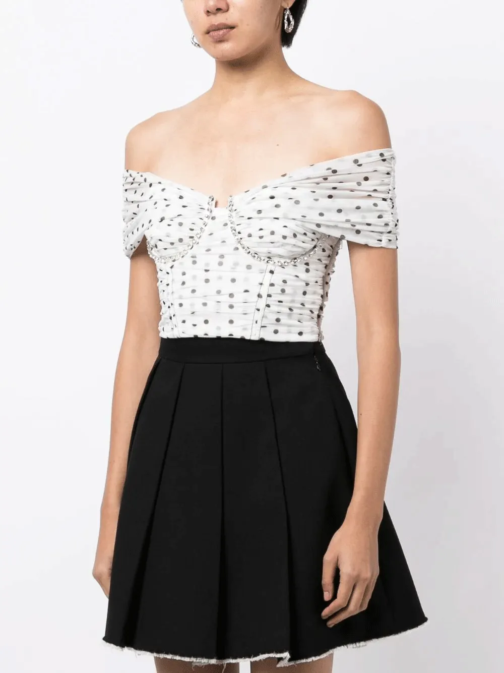 Polka Dot Off Shoulder Top