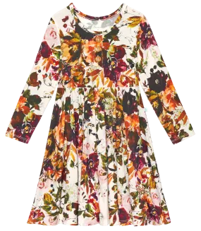 Posh Peanut Corinne L/S Henley Twirl Dress