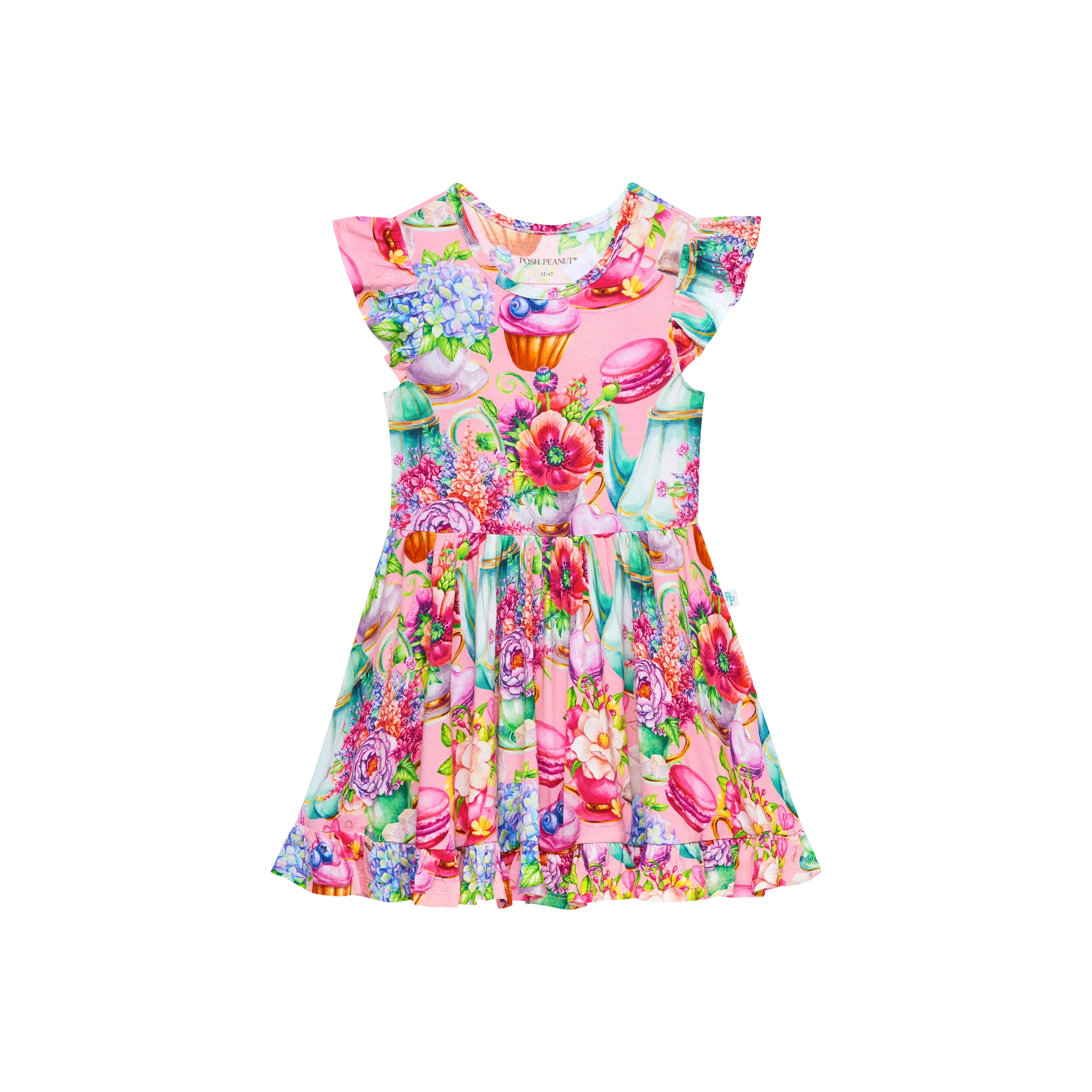 Posh Peanut Elizabeth Cap Sleeve Ruffled Twirl Dress