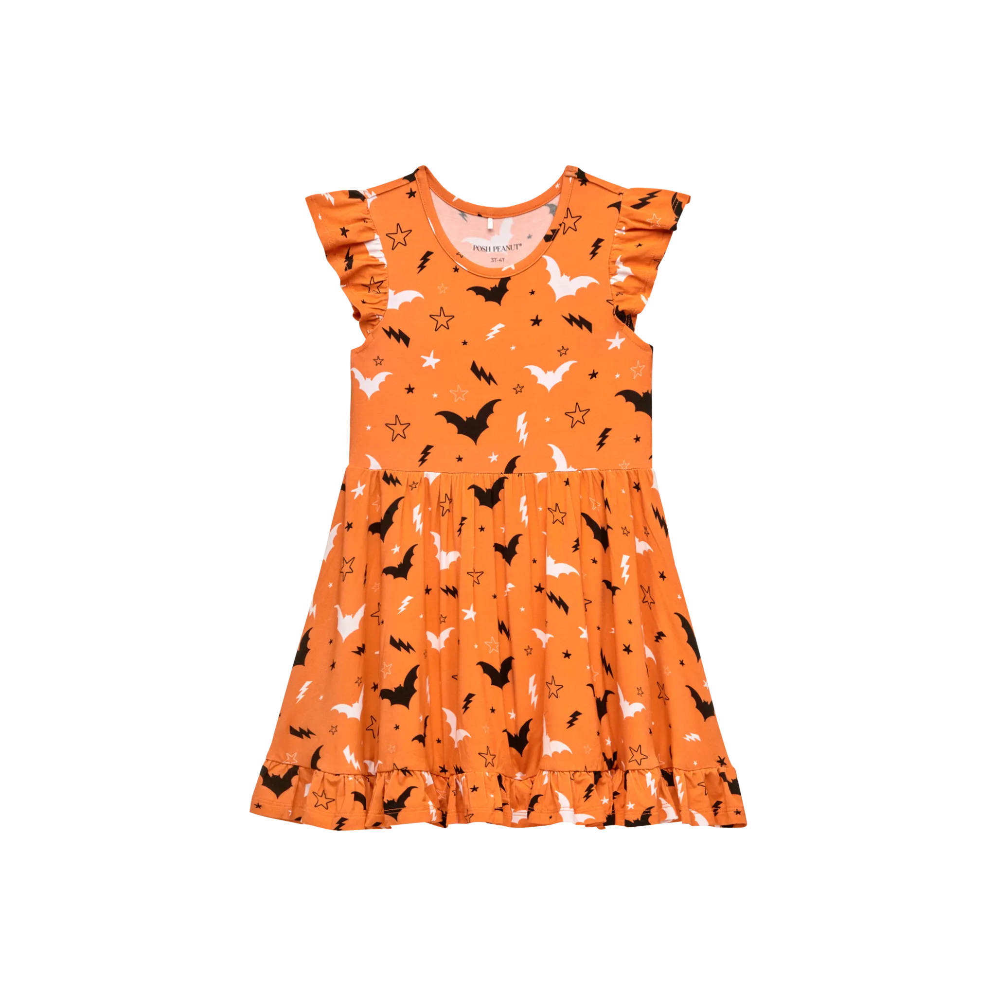 Posh Peanut Hendrix Cap Sleeve Ruffled Twirl Dress