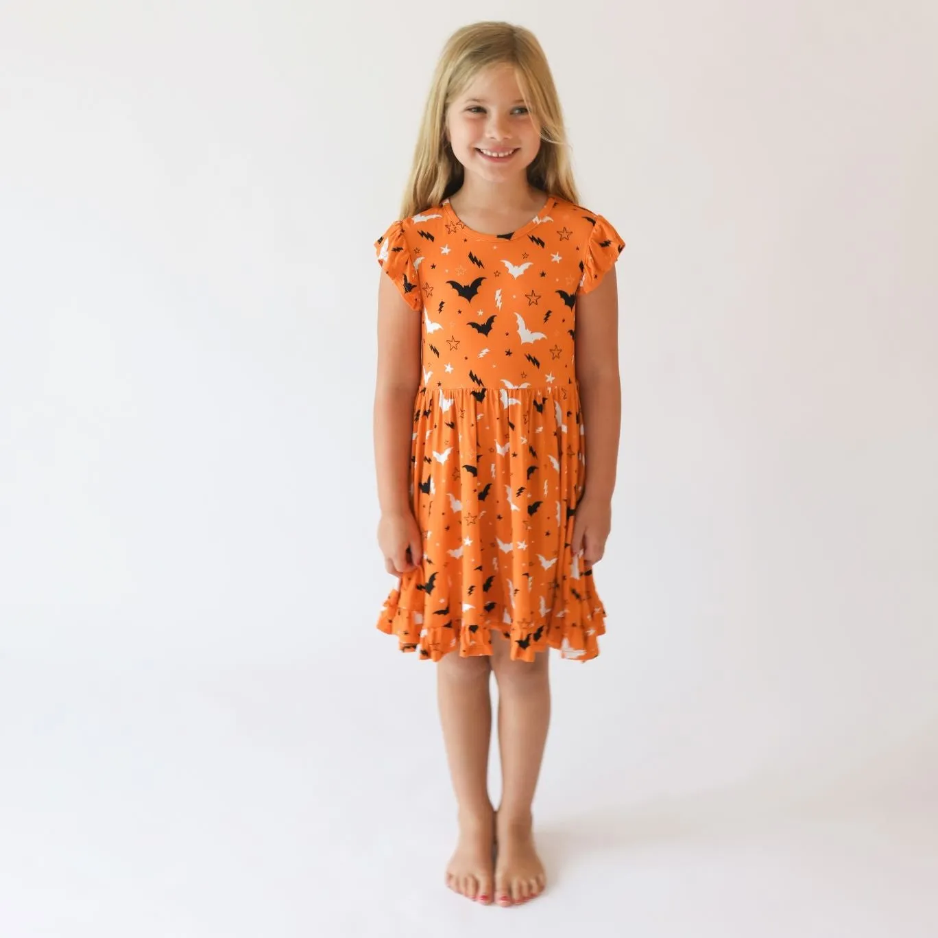 Posh Peanut Hendrix Cap Sleeve Ruffled Twirl Dress