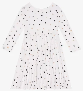 Posh Peanut Jamie Polka Dot L/S Twirl Dress