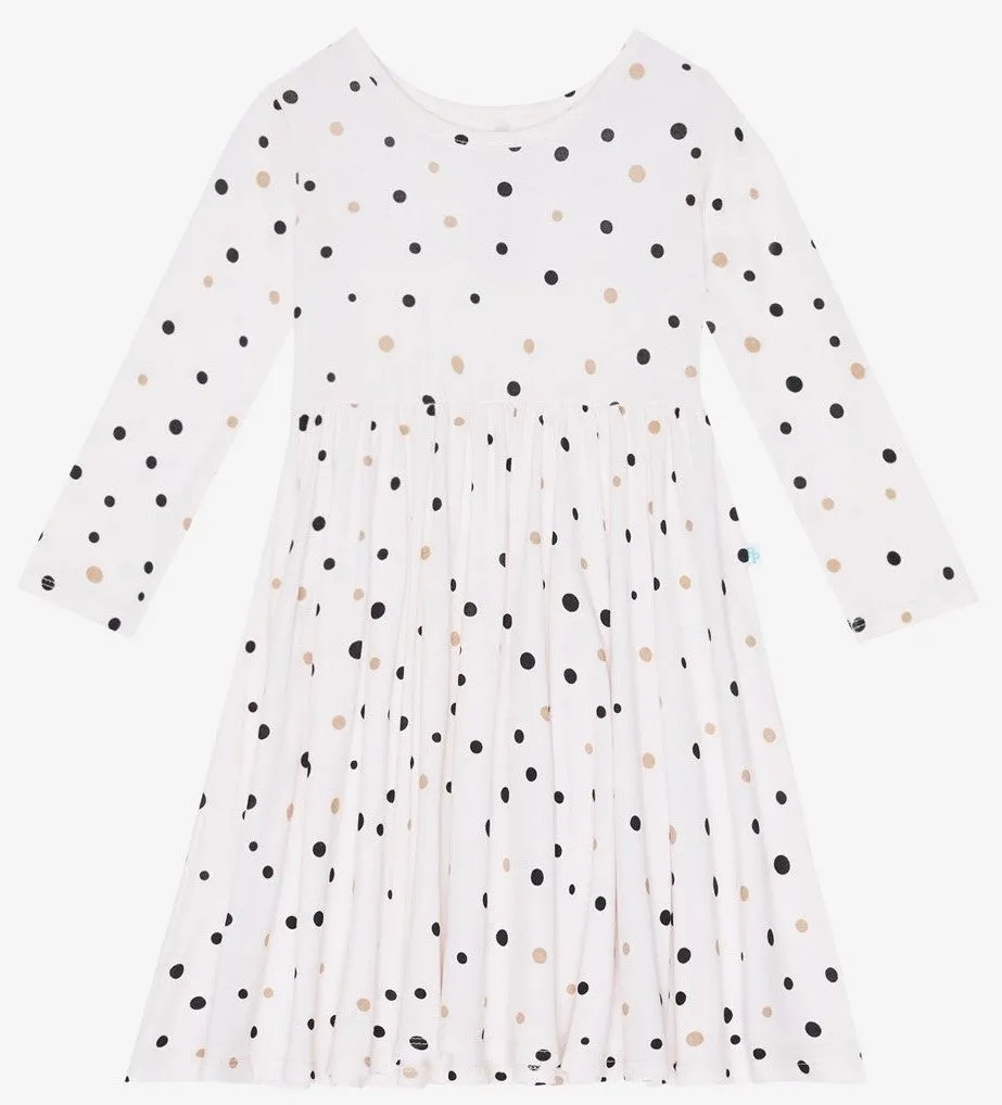 Posh Peanut Jamie Polka Dot L/S Twirl Dress