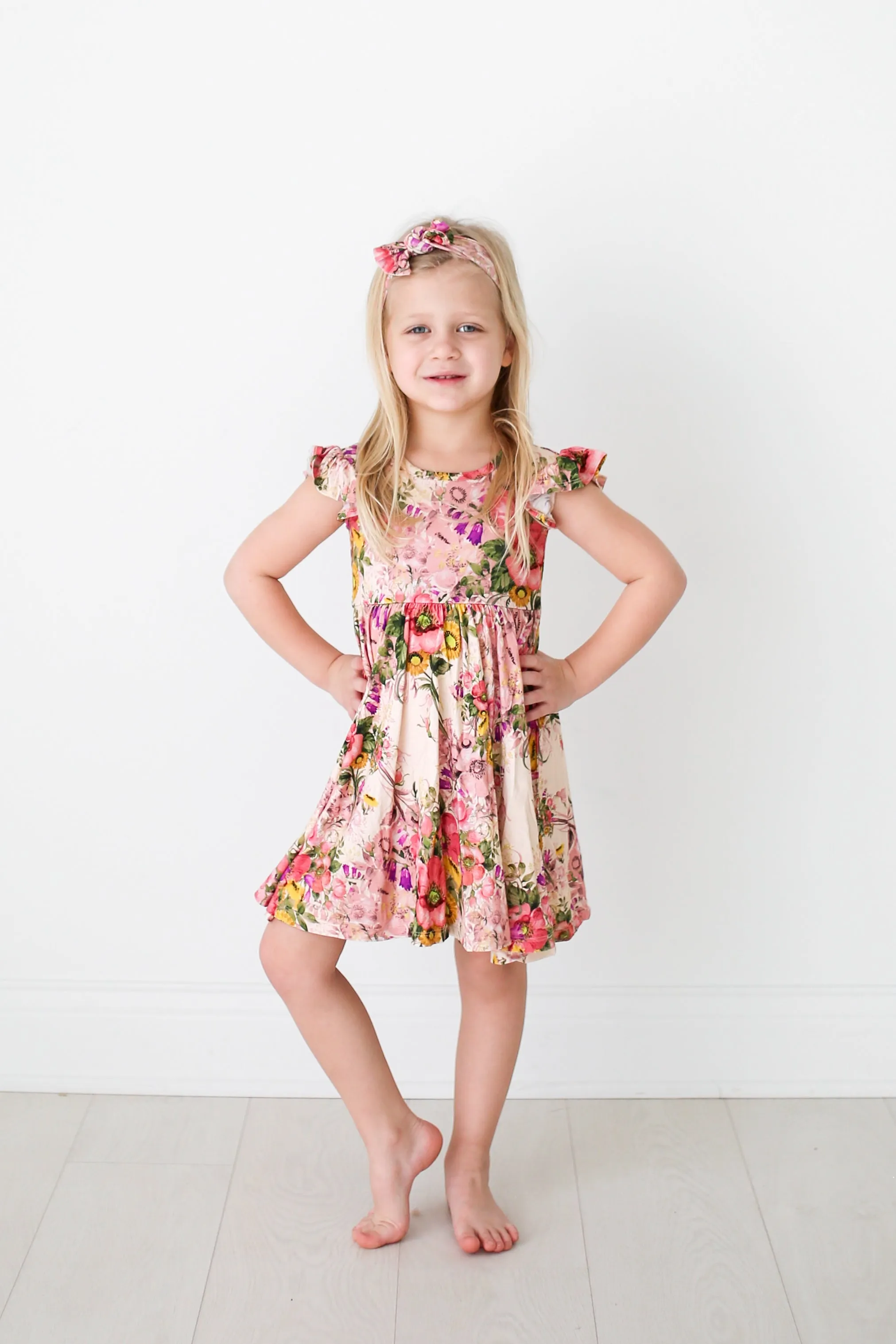 Posh Peanut June Ruffled Capsleeve Twirl Dress