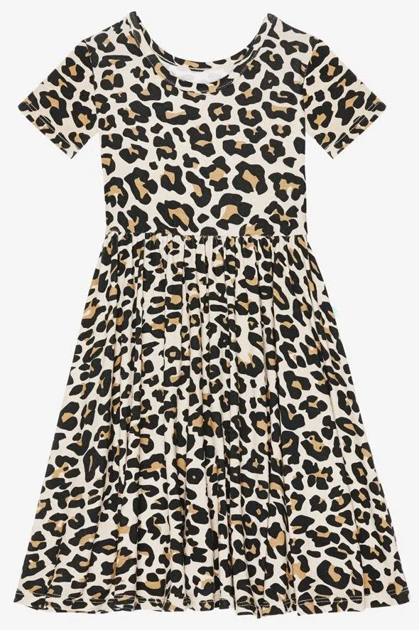 Posh Peanut Lana Leopard Tan S/S Twirl Dress