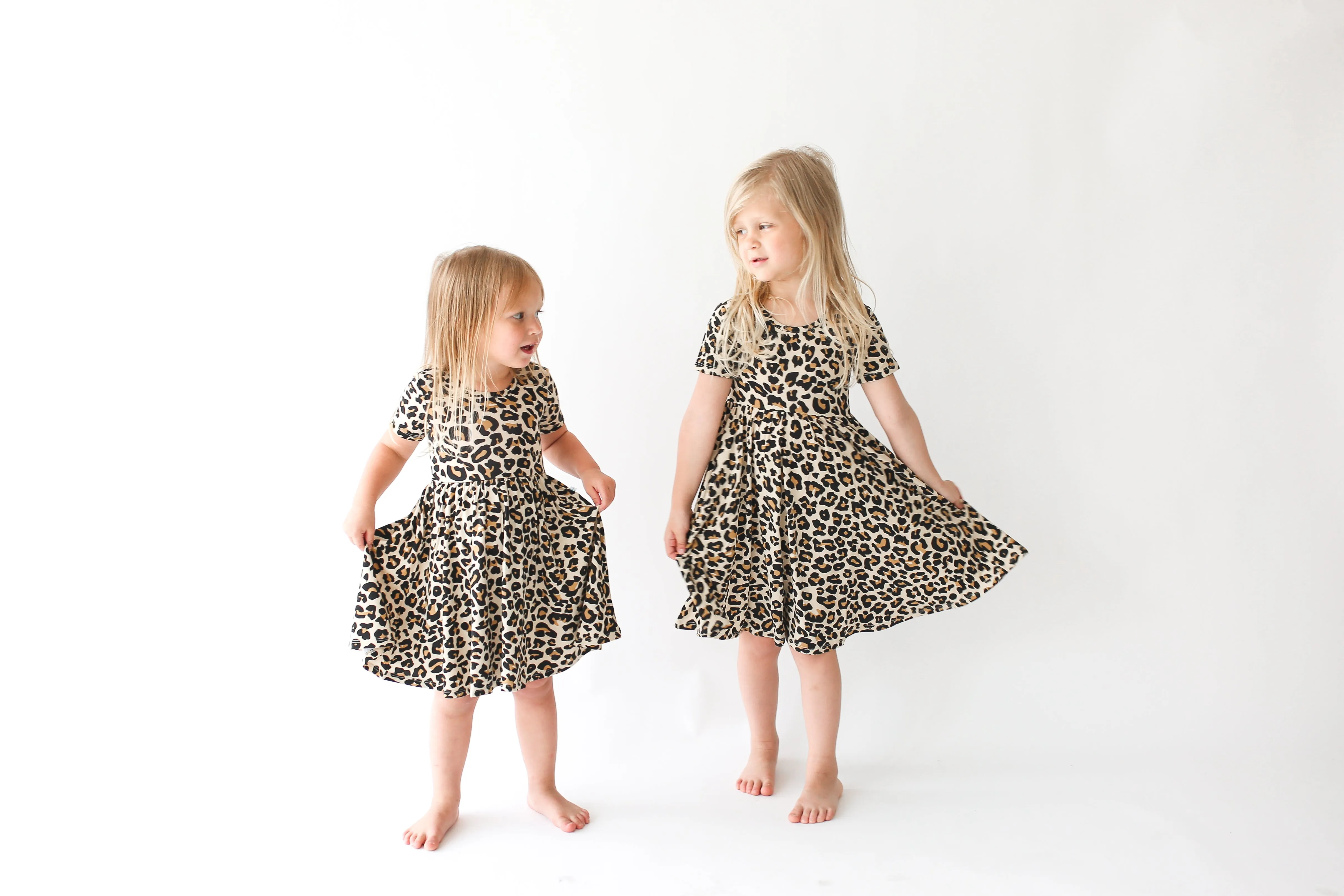Posh Peanut Lana Leopard Tan S/S Twirl Dress