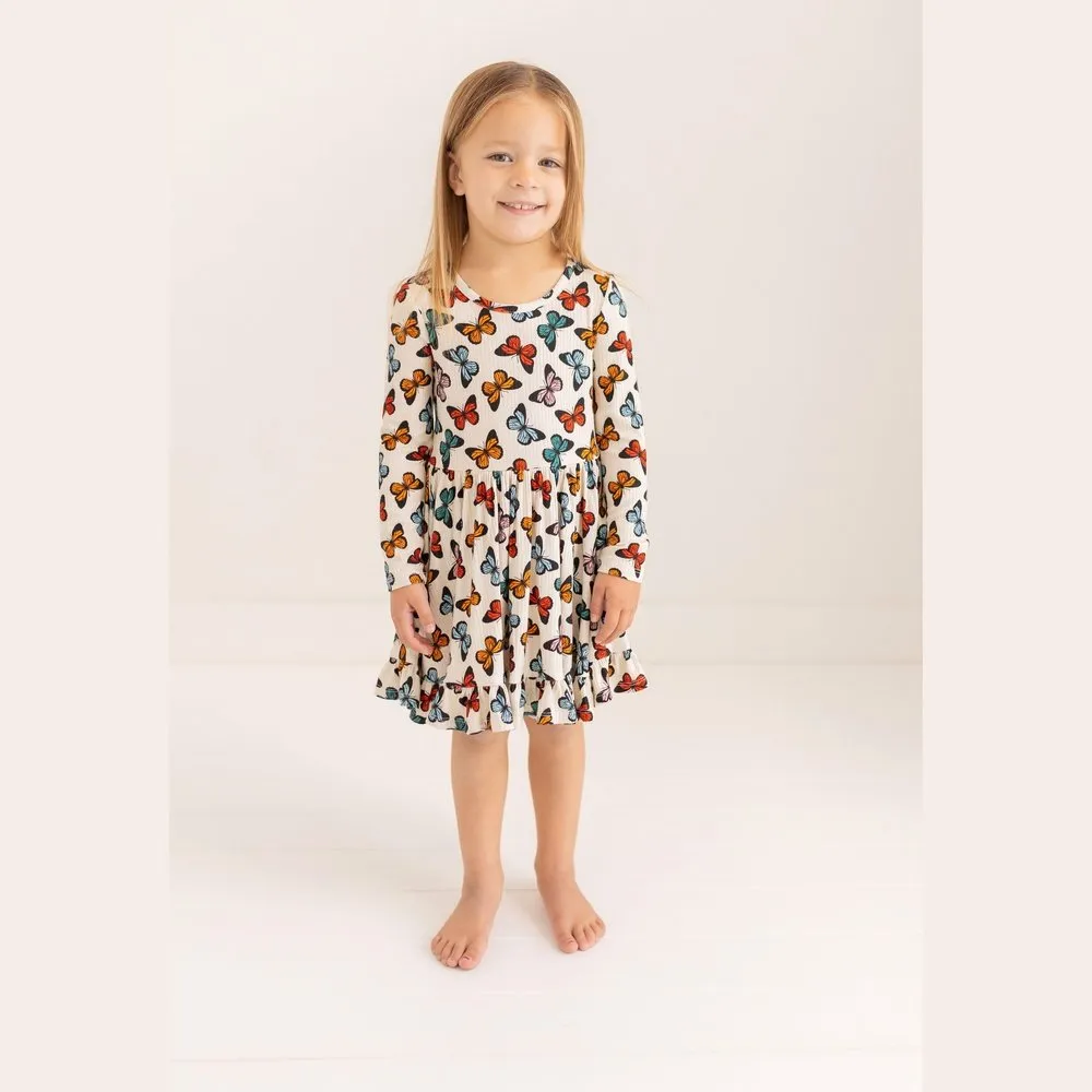 Posh Peanut Larisa Long Sleeve Ruffled Twirl Dress