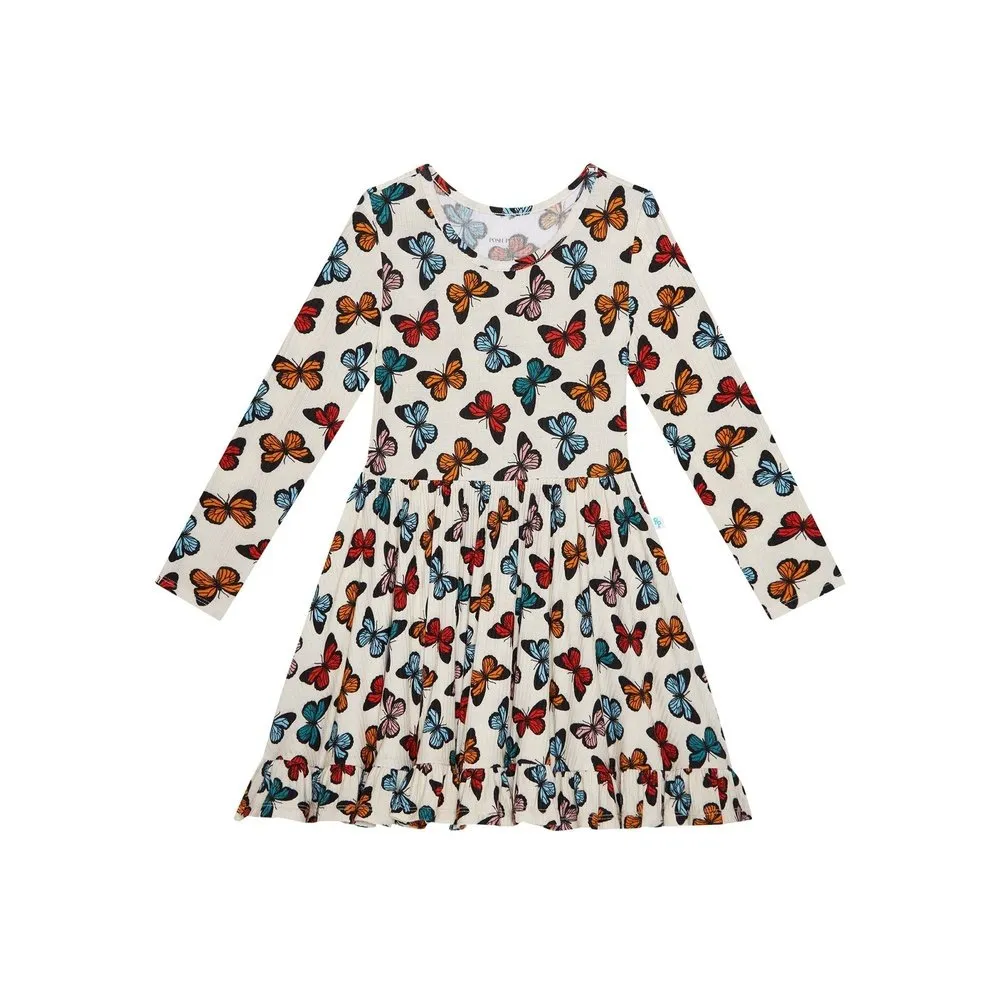 Posh Peanut Larisa Long Sleeve Ruffled Twirl Dress